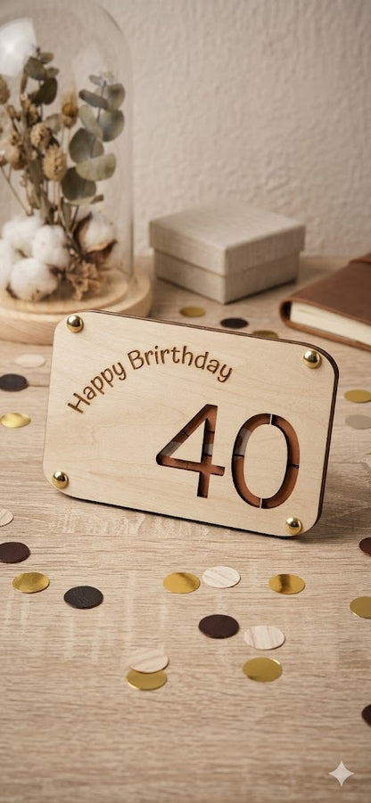 Das originelle Geldgeschenk Holzwallet Happy Birthday